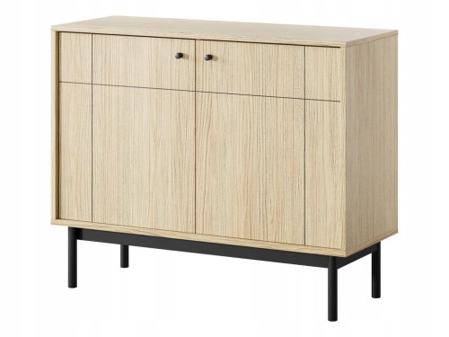 Przejdź do produktu Komoda 2D OLMA 104 x 83 x 39 cm meble do salonu w stylu japandi, dąb linea