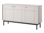 Komoda trzydrzwiowa OLMA 154 cm z szufladami Kaszmir / Czarny stelaż styl japandi