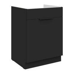 Szafka dolna DECO 60 ZL 1S BB zabudowa pod zlew CZARNY MAT