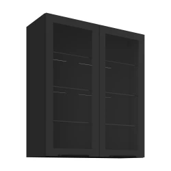 Szafka górna witryna 80cm DECO 80 GS-90 1F CZARNY MAT