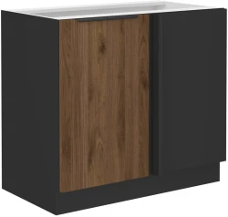 Szafka dolna narożna DENVER 105 ND 1F BB ORZECH OKAPI / CZARNY