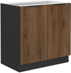 Szafka dolna DENVER 80 D 2F BB ORZECH OKAPI / CZARNY 