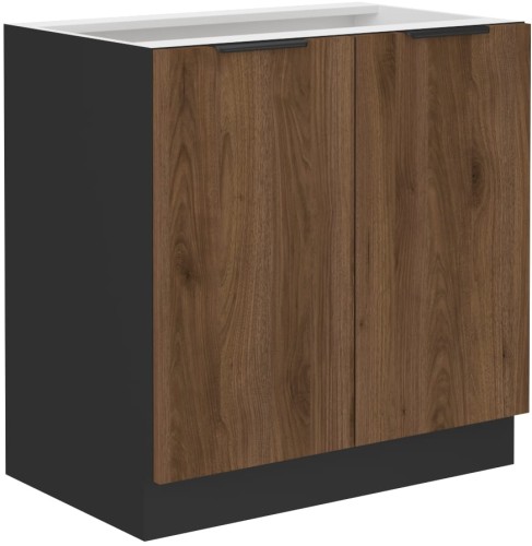 Przejdź do produktu Szafka dolna DENVER 80 D 2F BB ORZECH OKAPI / CZARNY 