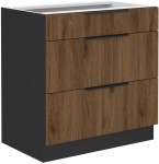 Szafka dolna DENVER 80 D 3S BB ORZECH OKAPI / CZARNY