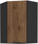 Szafka górna narożna DENVER 60 x 60 cm GN-90 1F (45°) ORZECH OKAPI / CZARNY