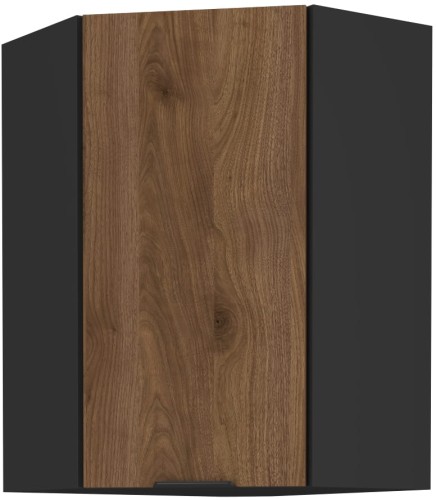 Przejdź do produktu Szafka górna narożna DENVER 60 x 60 cm GN-90 1F (45°) ORZECH OKAPI / CZARNY