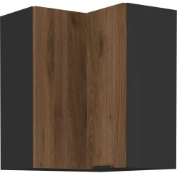 Szafka górna narożna DENVER 60 x 60 cm GN-72 2F (90°) ORZECH OKAPI / CZARNY