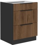 Szafka dolna DENVER 60 D 3S BB ORZECH OKAPI / CZARNY