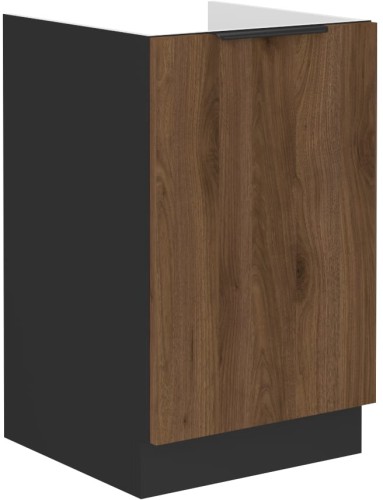 Przejdź do produktu Szafka dolna DENVER 50 ZL 1F BB zabudowa pod zlew ORZECH OKAPI / CZARNY