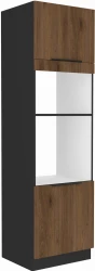 Szafka kuchenna słupek DENVER 60 DPM-210 2F ORZECH OKAPI / CZARNY