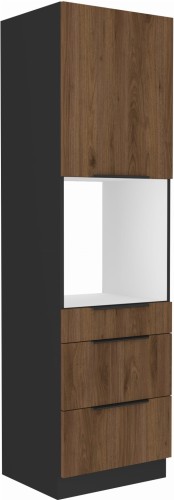 Przejdź do produktu Szafka kuchenna słupek DENVER 60 DPS-210 3S 1F ORZECH OKAPI / CZARNY