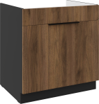 Szafka dolna DENVER 80 ZL 1S BB zabudowa pod zlew ORZECH OKAPI / CZARNY