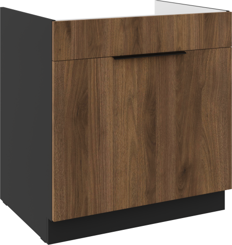 Przejdź do produktu Szafka dolna DENVER 80 ZL 1S BB zabudowa pod zlew ORZECH OKAPI / CZARNY