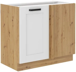 Szafka dolna narożna LILA 105 ND 1F BB BIAŁY MAT / DĄB ARTISAN