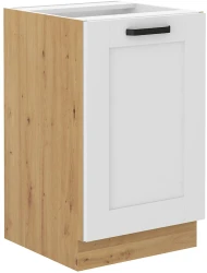 Szafka dolna LILA 50 ZL 1F BB zabudowa pod zlew BIAŁY MAT / DĄB ARTISAN