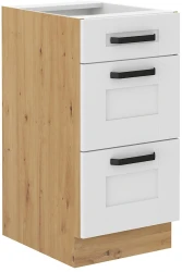 Szafka dolna LILA 40 D 3S BB BIAŁY MAT / DĄB ARTISAN