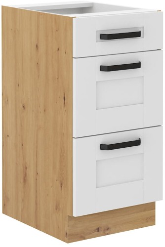 Przejdź do produktu Szafka dolna LILA 40 D 3S BB BIAŁY MAT / DĄB ARTISAN