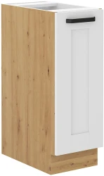 Szafka dolna 30 cm LILA 30 D CARGO BB wysuwana z koszem BIAŁY MAT / DĄB ARTISAN