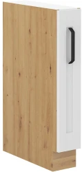 Szafka dolna 15 cm LILA 15 D CARGO BB wysuwana z koszem BIAŁY MAT / DĄB ARTISAN