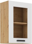 Szafka górna witryna 40cm LILA 40 GS-72 1F BIAŁY MAT / DĄB ARTISAN