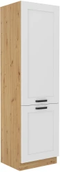 Szafka kuchenna słupek LILA 60 DK-210 2F BIAŁY MAT / DĄB ARTISAN