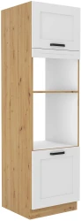 Szafka kuchenna słupek LILA 60 DPM-210 2F BIAŁY MAT / DĄB ARTISAN