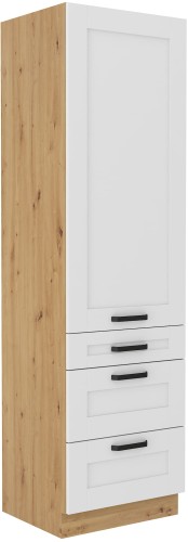 Przejdź do produktu Szafka kuchenna słupek LILA 60 DKS-210 3S 1F BIAŁY MAT / DĄB ARTISAN