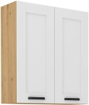 Szafka górna 80 cm LILA 80 G - 90 2F BIAŁY MAT / DĄB ARTISAN