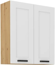 Szafka górna 80 cm LILA 80 G - 90 2F BIAŁY MAT / DĄB ARTISAN