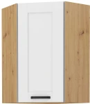 Szafka górna narożna 60 x 60 cm LILA GN-90 1F (45°) BIAŁY MAT / DĄB ARTISAN