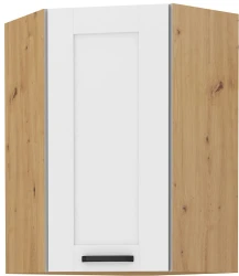 Szafka górna narożna 60 x 60 cm LILA GN-90 1F (45°) BIAŁY MAT / DĄB ARTISAN