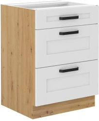 Szafka dolna LILA 60 D 3S BB BIAŁY MAT / DĄB ARTISAN