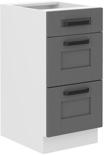 Przejdź do produktu Szafka dolna LILA 40 D 3S BB CIEMNOSZARY MAT / BIAŁY