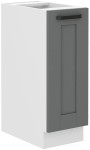 Szafka dolna 30 cm LILA 30 D CARGO BB wysuwana z koszem CIEMNOSZARY MAT / BIAŁY
