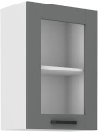 Szafka górna witryna 40cm LILA 40 GS-72 1F CIEMNOSZARY MAT / BIAŁY