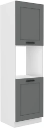 Szafka kuchenna słupek LILA 60 DP-210 2F CIEMNOSZARY MAT / BIAŁY