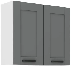 Szafka górna 80 cm LILA 80 G-72 2F CIEMNOSZARY MAT / BIAŁY