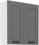 Szafka górna 80 cm LILA 80 G - 90 2F CIEMNOSZARY MAT / BIAŁY