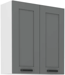 Szafka górna 80 cm LILA 80 G - 90 2F CIEMNOSZARY MAT / BIAŁY