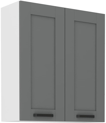 Przejdź do produktu Szafka górna 80 cm LILA 80 G - 90 2F CIEMNOSZARY MAT / BIAŁY