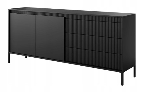 Przejdź do produktu Komoda z szufladami SESSY 190 x 80 cm meble do salonu ryflowany front beż