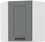 Szafka górna narożna 60 x 60 cm LILA GN-72 1F (45°) CIEMNOSZARY MAT / BIAŁY