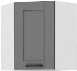 Szafka górna narożna 60 x 60 cm LILA GN-72 1F (45°) CIEMNOSZARY MAT / BIAŁY