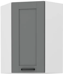 Szafka górna narożna 60 x 60 cm LILA GN-90 1F (45°) CIEMNOSZARY MAT / BIAŁY