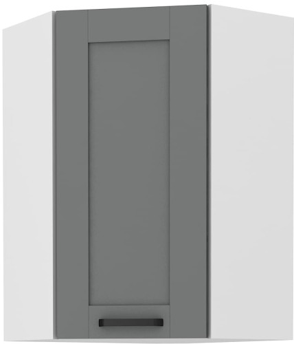 Przejdź do produktu Szafka górna narożna 60 x 60 cm LILA GN-90 1F (45°) CIEMNOSZARY MAT / BIAŁY