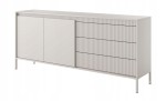 Komoda z szufladami SESSY 190 x 80 cm meble do salonu ryflowany front beż