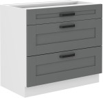 Szafka dolna LILA 80 D 3S BB CIEMNOSZARY MAT / BIAŁY