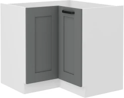 Szafka dolna narożna LILA 90x90 cm 2F BB CIEMNOSZARY MAT / BIAŁY