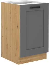 Szafka dolna LILA 50 ZL 1F BB zabudowa pod zlew CIEMNOSZARY MAT / DĄB ARTISAN