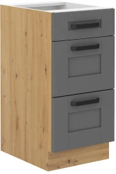 Szafka dolna LILA 40 D 3S BB CIEMNOSZARY MAT / DĄB ARTISAN